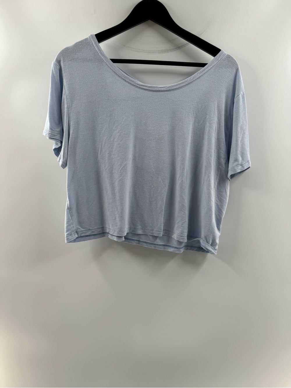 American Eagle Soft & Sexy Light Blue Criss Cross Back Top Women's Large